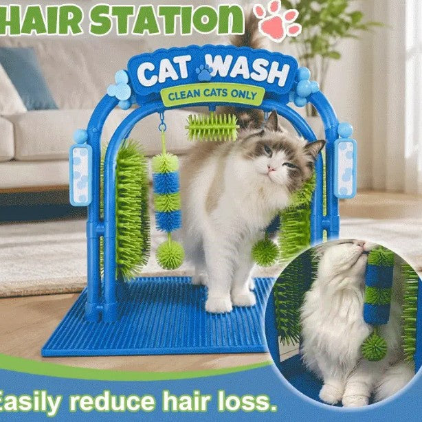 Cat Self-Grooming Arch Station — Brush & Rubbing Pad — product photo 5