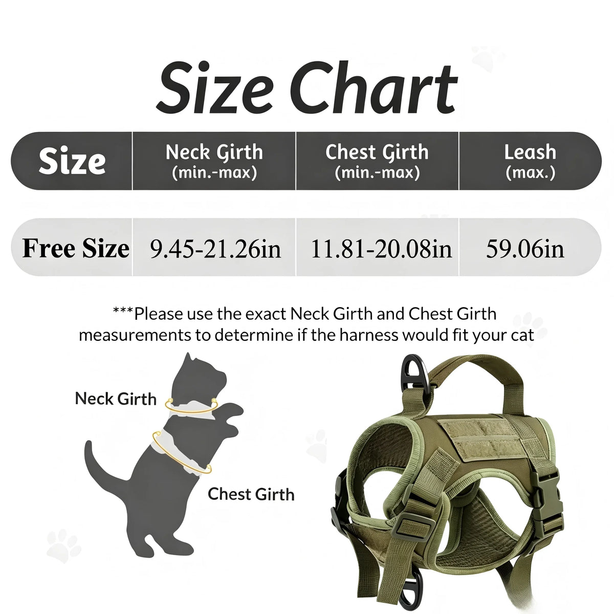 Tactical Cat Harness — Harness Only or Leash Set