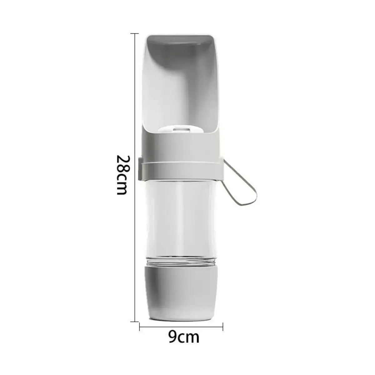 Gray pet water bottle with supplier dimensions