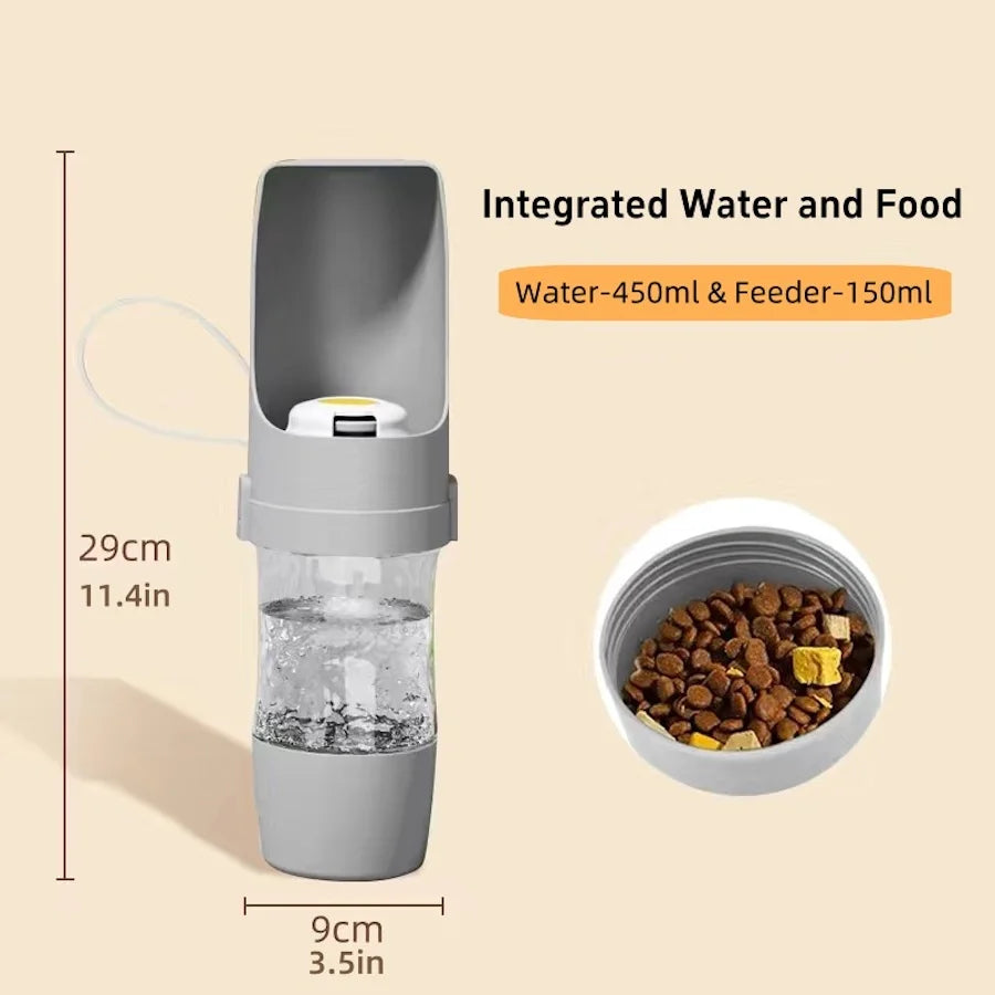 450 ml water and 150 ml food compartments with supplier dimensions