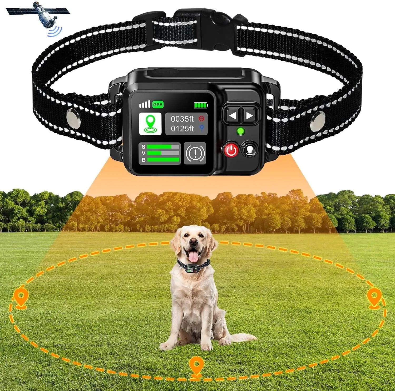 Wireless GPS Dog Fence – Satellite Electric Containment System (15-200m Range)