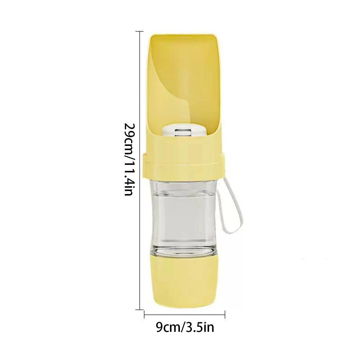 Yellow pet water bottle with supplier dimensions