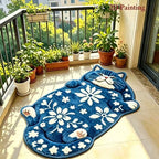 Cat-shaped flannel accent rug — product photo 2