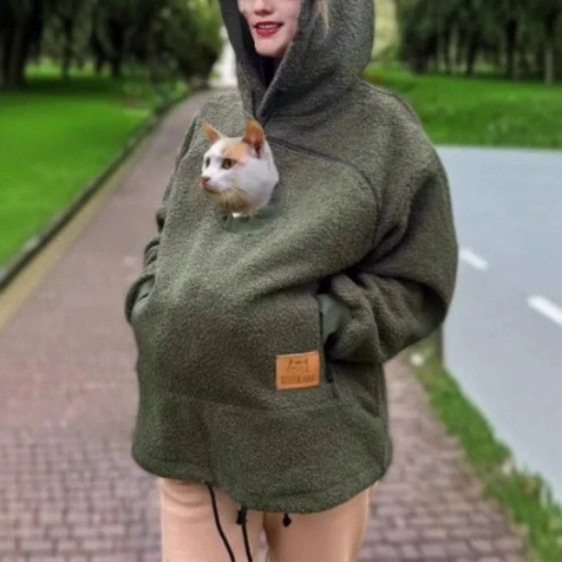 PetHug™ Pet Pouch Hoodie — Cuddle Up with Your Cat or Dog